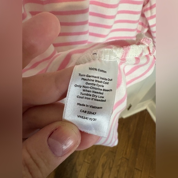 Talbots Scoop Neck Tee in Peony Stripe | White & Pink | Women’s XLP - Picture 9 of 10